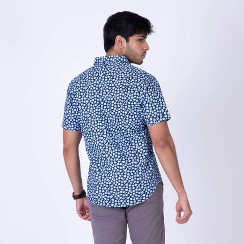 ATP-2096 ACROSS THE POND S/S Men's Casual; Printed Shirt