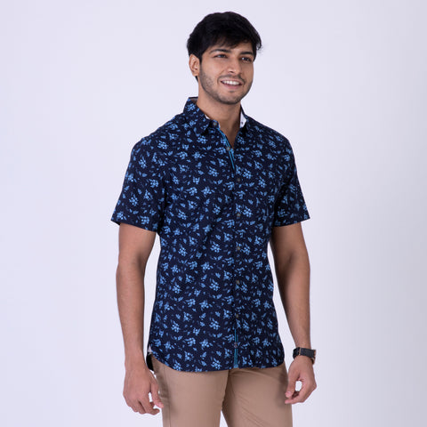 ATP-2116 ACROSS THE POND S/S Men's Casual Printed Shirt