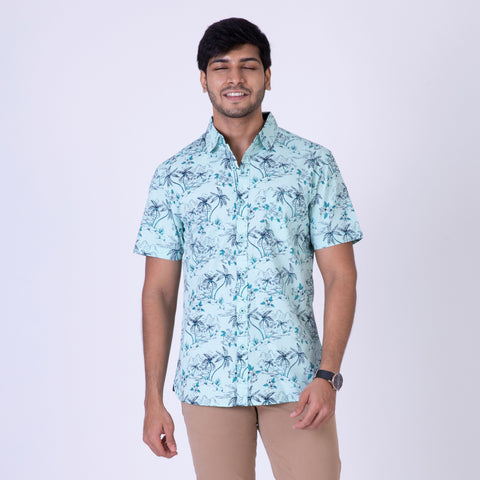 ATP-2123 ACROSS THE [OND S/S Men's Casual Printed Shirt