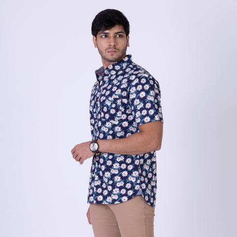 ATP-2124 ACROSS THE POND Men's Casual Printed Floral Shirt