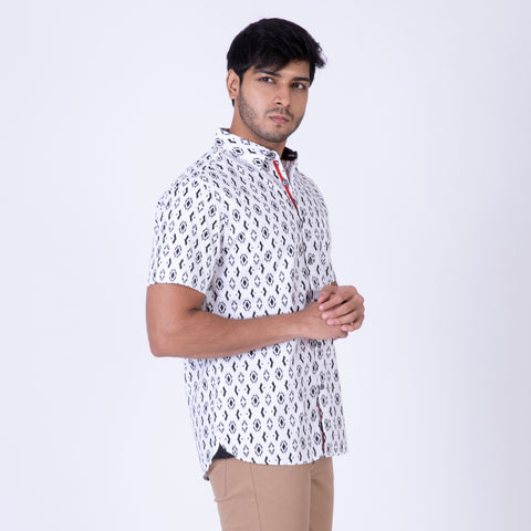 ATP-2118 ACROSS THE POND S/S Men's Casual Printed Shirt