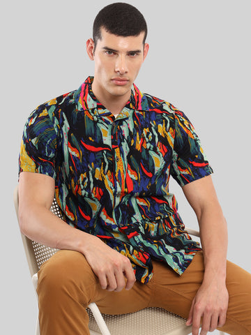 ATP-2412122 MENS S/S PRINTED RAYON CAMP SHIRT 100% RAYON