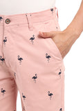 HB-7007H-Flamingo Across The Pond Men's Flamingo Printed Cotton Shorts