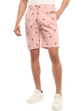 HB-7007H-Flamingo Across The Pond Men's Flamingo Printed Cotton Shorts