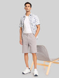 7007- Across The Pond Men's Solid Cotton Chino Shorts with Super Stretch Fabric