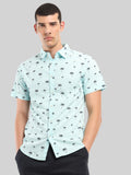 ATP- Palm tree printed short sleeve shirt