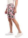 HB-7001222 Across The Pond Men's PINK TROPICAL printed cotton shorts