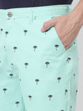 HB-7007N-PALM TREE Across The Pond Men's Palm Tree Printed Cotton Shorts