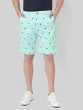 HB-7007N-PALM TREE Across The Pond Men's Palm Tree Printed Cotton Shorts