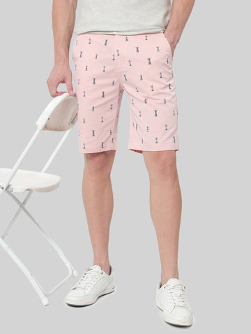HB-7007F-Lighthouse   Across The Pond Men's Light House Printed Cotton Shorts