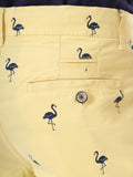 HB-7007H-Flamingo Across The Pond Men's Flamingo Printed Cotton Shorts