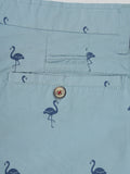 HB-7007H-Flamingo Across The Pond Men's Flamingo Printed Cotton Shorts