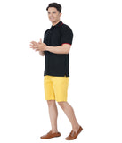 HB-7034  Across The Pond Men's inner Beauty Trim Solid Cotton Shorts