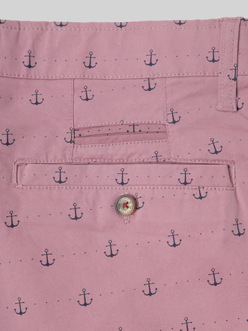 HB-7007C-Anchor  Across The Pond Men's Anchor Printed Cotton Shorts
