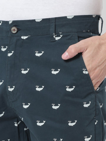HB-7007E-WHALE  Across The Pond Men's Whale Printed Cotton Shorts
