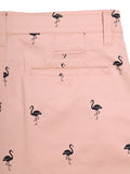 HB-7007H-Flamingo Across The Pond Men's Flamingo Printed Cotton Shorts