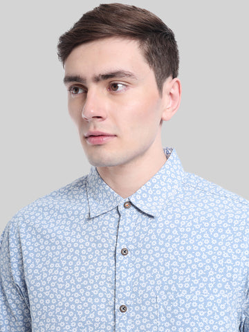 ATP-2129222-Floral half sleeve shirt