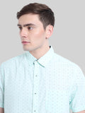 ATP-2132222 MENS S/S PRINTED SHIRT 100% COTTON PEACHED POPLIN