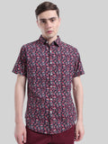 ATP-GO-Navy/pink/red Floral Printed shirt