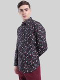 ATP- Black/blue/red floral shirt