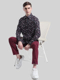 ATP- Black/blue/red floral shirt