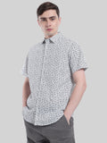 GO-2129222 MENS L/S PRINTED SHIRT WITH CONTRAST FABRIC (CRISPY)