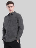 GO-L2133222 MENS L/S PRINTED SHIRT WITH CONTRAST FABRIC (CRISPY)