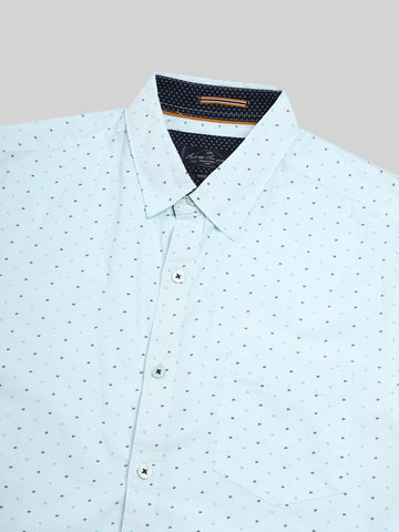 ATP-2132222 MENS S/S PRINTED SHIRT 100% COTTON PEACHED POPLIN