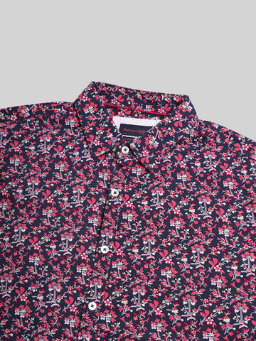 ATP-GO-Navy/pink/red Floral Printed shirt