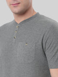 ATP-1081K122  Across The Pond Men's Short Slevee Textured Kint Henly T-Shirt